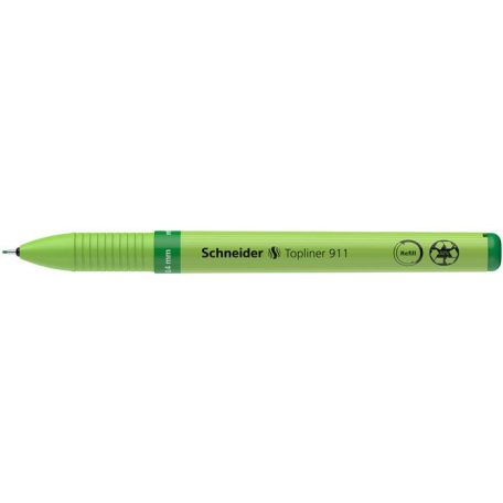 SCHNEIDER Tűfilc, 0,4 mm, cserélhető betétes, SCHNEIDER "Topliner 911", zöld
