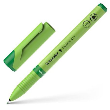 SCHNEIDER Tűfilc, 0,4 mm, cserélhető betétes, SCHNEIDER "Topliner 911", zöld