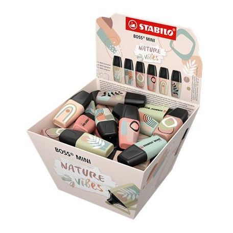 STABILO Szövegkiemelő display, 1-4 mm, STABILO "Boss Mini Nature vibes", 50 darabos
