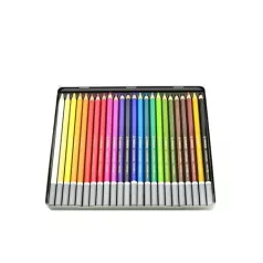   STABILO Pasztell ceruza készlet, kerek, fém doboz, STABILO "CarbOthello", 24 különböző szín