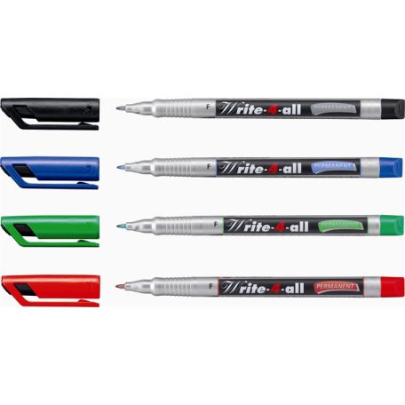 STABILO Alkoholos marker, 0,7 mm, kúpos, STABILO "Write-4-all", fekete
