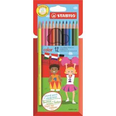   STABILO Színes ceruza készlet, hatszögletű, STABILO "Color", 12 különböző szín