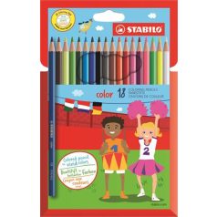   STABILO Színes ceruza készlet, hatszögletű, STABILO "Color", 18 különböző szín