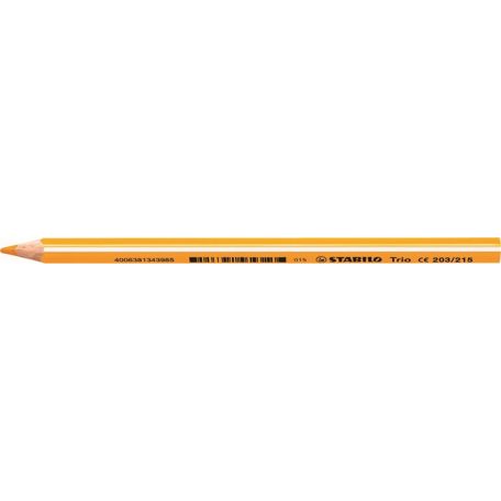 STABILO Színes ceruza, háromszögletű, vastag, STABILO "Trio thick", világos narancssárga