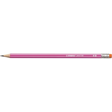 STABILO Grafitceruza radírral, HB, hatszögletű, STABILO "Pencil 160", rózsaszín