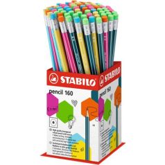   STABILO Grafitceruza radírral display, HB, hatszögletű, STABILO "Pencil 160"