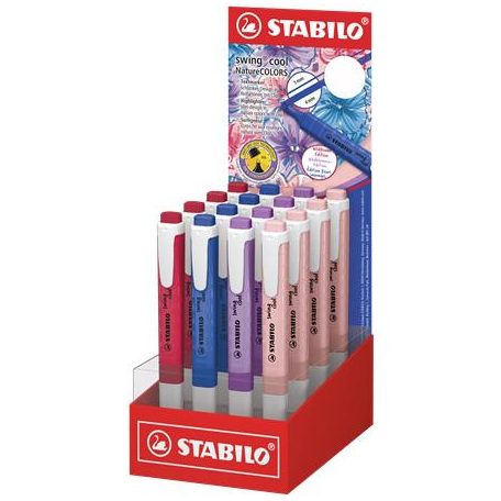 STABILO Szövegkiemelő display, 1-4 mm, STABILO "Swing Cool NatureCOLORS Wildflowers", vegyes