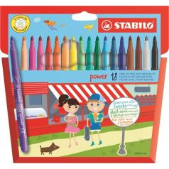   STABILO Filctoll készlet, 2 mm, STABILO "Power", 18 különböző szín