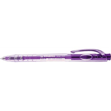 STABILO Golyóstoll, 0,38 mm, nyomógombos, STABILO "Liner 308", lila