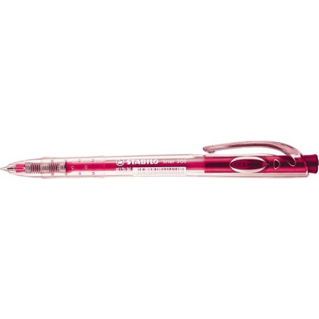 STABILO Golyóstoll, 0,38 mm, nyomógombos, STABILO "Liner 308", rózsaszín
