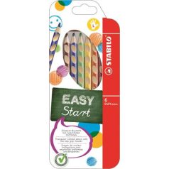   STABILO Színes ceruza készlet, háromszögletű, balkezes, STABILO "EasyColours", 6 különböző szín