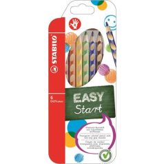   STABILO Színes ceruza készlet, háromszögletű, jobbkezes, STABILO "EasyColours", 6 különböző szín