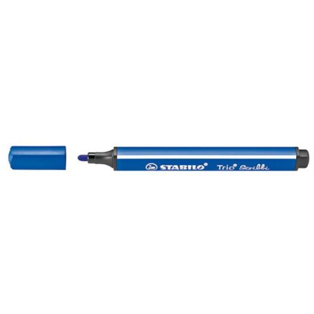 STABILO Filctoll, 1,5-2 mm, rugós hegy, STABILO "Trio Scribbi", kék