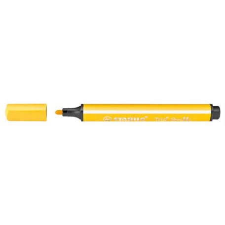 STABILO Filctoll, 1,5-2 mm, rugós hegy, STABILO "Trio Scribbi", sárga