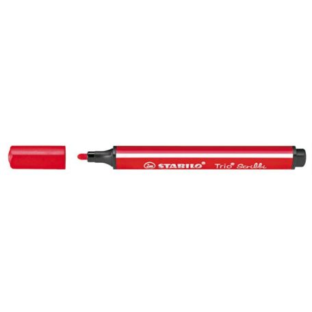 STABILO Filctoll, 1,5-2 mm, rugós hegy, STABILO "Trio Scribbi", piros
