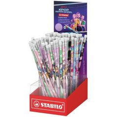   STABILO Grafitceruza radírral display, HB, kerek, STABILO "K-Pop démonvadászok"