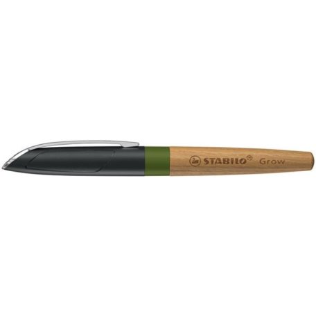 STABILO Töltőtoll, tölgyfa tolltest, zöld kiegészítővel, STABILO "Grow"