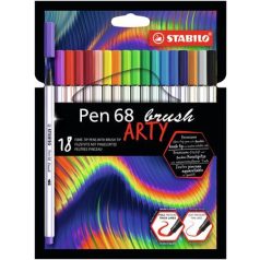   STABILO Ecsetirón készlet, STABILO "Pen 68 brush ARTY", 18 különböző szín