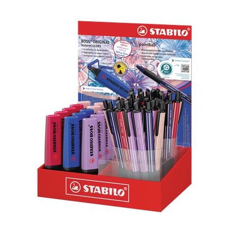 STABILO Szövegkiemelő és golyóstoll display, STABILO "NatureCOLORS Wildflower", vegyes