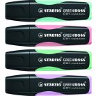 STABILO Szövegkiemelő készlet, 2-5 mm, STABILO "Green Boss Pastel", 4 különböző szín