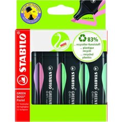   STABILO Szövegkiemelő készlet, 2-5 mm, STABILO "Green Boss Pastel", 4 különböző szín