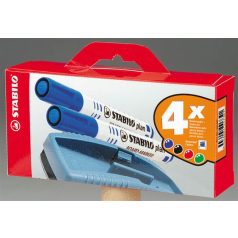   STABILO Táblamarker készlet, 2,5-3,5 mm, kúpos, szivaccsal, STABILO "Plan", 4 különböző szín