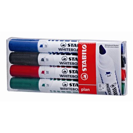 STABILO Táblamarker készlet, 1-5 mm, vágott, STABILO "Plan", 4 különböző szín