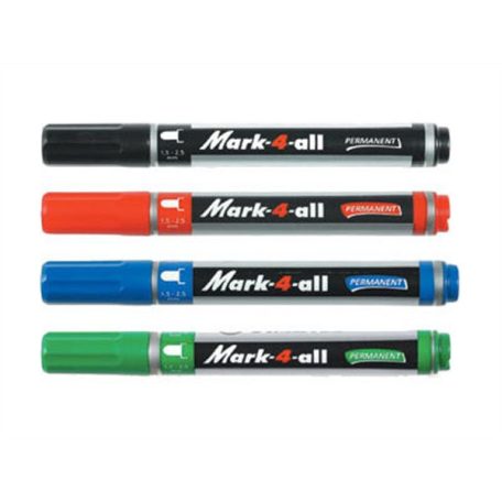 STABILO Alkoholos marker, 1,5-2,5 mm, kúpos, STABILO "Mark-4-all", fekete