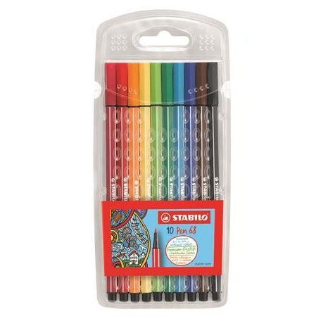STABILO Filctoll készlet, 1 mm, STABILO "Pen 68", 10 különböző szín