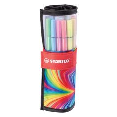   STABILO Filctoll, készlet, 1 mm, felcsavarható, STABILO "Pen 68 ARTY", 25 különböző színű