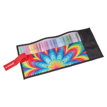 STABILO Filctoll, készlet, 1 mm, felcsavarható, STABILO "Pen 68 ARTY", 25 különböző színű