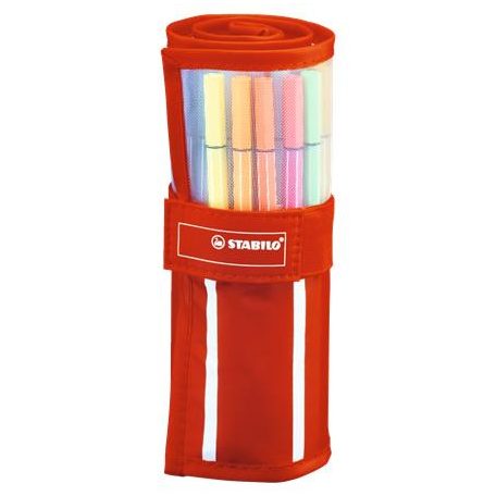 STABILO Filctoll, készlet, 1 mm, felcsavarható szett, STABILO "Pen 68", 30 különböző szín