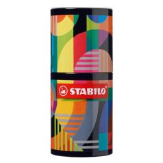   STABILO Filctoll készlet, hengeres fém doboz, 1 mm, STABILO "Pen 68 ARTY", 45 különböző szín