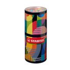 STABILO Filctoll készlet, hengeres fém doboz, 1 mm, STABILO "Pen 68 ARTY", 45 különböző szín