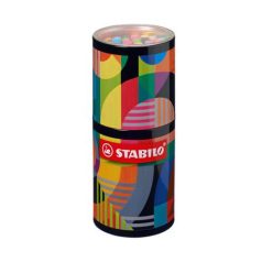   STABILO Filctoll készlet, hengeres fém doboz, 1 mm, STABILO "Pen 68 ARTY", 45 különböző szín