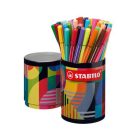 STABILO Filctoll készlet, hengeres fém doboz, 1 mm, STABILO "Pen 68 ARTY", 45 különböző szín