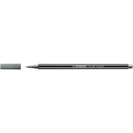 STABILO Filctoll, 1,4 mm, STABILO "Pen 68 metallic", ezüst