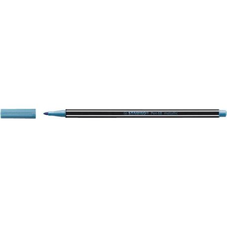 STABILO Filctoll, 1,4 mm, STABILO "Pen 68 metallic", metálkék