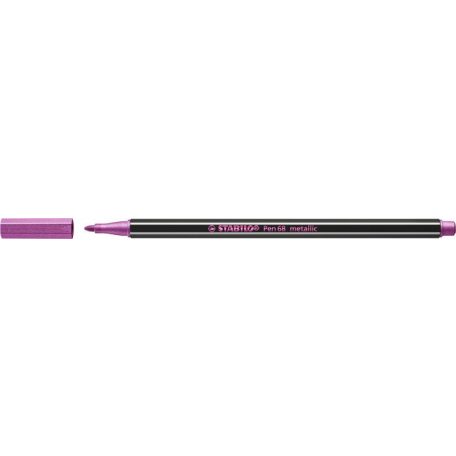 STABILO Filctoll, 1,4 mm, STABILO "Pen 68 metallic", metál rózsaszín