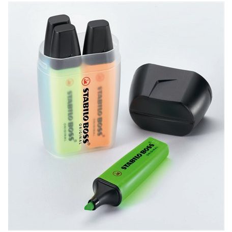 STABILO Szövegkiemelő készlet, 2-5 mm, STABILO "Boss Big Box", 4 különböző szín