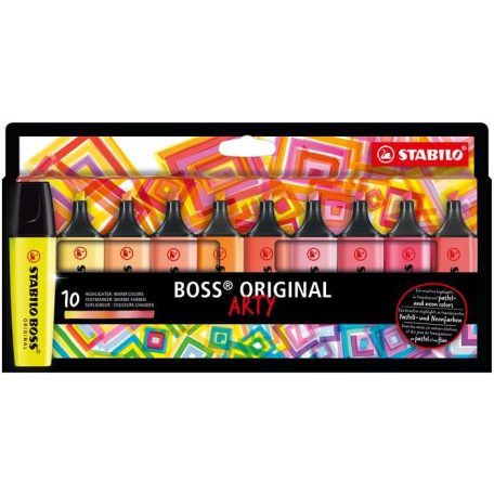 STABILO Szövegkiemelő készlet, 2-5 mm, STABILO "BOSS original Arty", 10 meleg szín