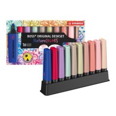   STABILO Szövegkiemelő készlet, 2-5 mm, STABILO "BOSS original NatureCOLORS Wildflowers", 10 különböző szín