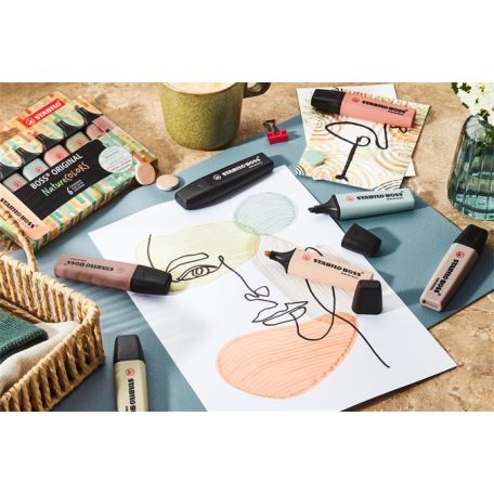 STABILO Szövegkiemelő készlet, 2-5 mm, STABILO "BOSS original NatureCOLORS", 4 különböző szín