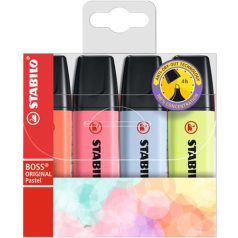   STABILO Szövegkiemelő készlet, 2-5 mm, STABILO "BOSS original Pastel3", 4 különböző szín