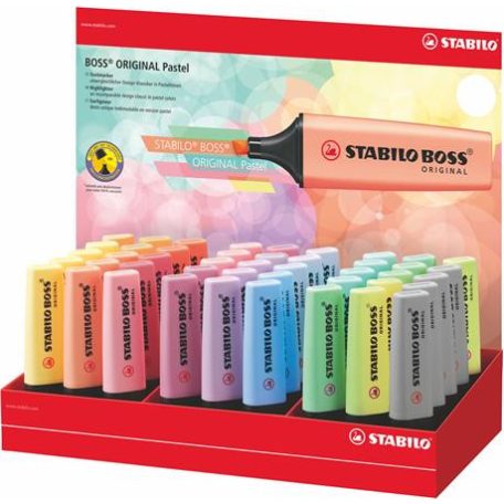 STABILO Szövegkiemelő display, 2-5 mm, STABILO "BOSS Pastel", vegyes pasztell színek