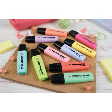 STABILO Szövegkiemelő display, 2-5 mm, STABILO "BOSS Pastel", vegyes pasztell színek