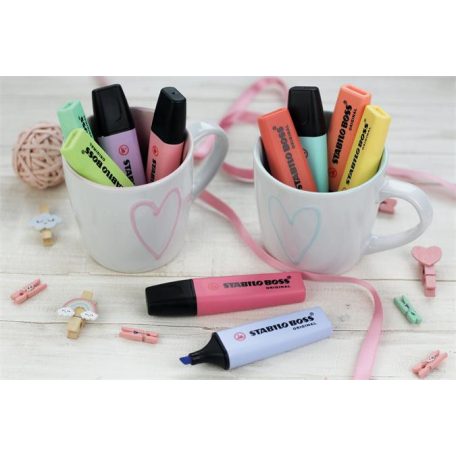 STABILO Szövegkiemelő display, 2-5 mm, STABILO "BOSS Pastel", vegyes pasztell színek