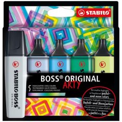   STABILO Szövegkiemelő készlet, 2-5 mm, STABILO "BOSS original Arty", 5 hideg szín