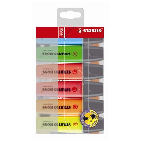 STABILO Szövegkiemelő készlet, 2-5 mm, STABILO "BOSS original", 6 különböző szín