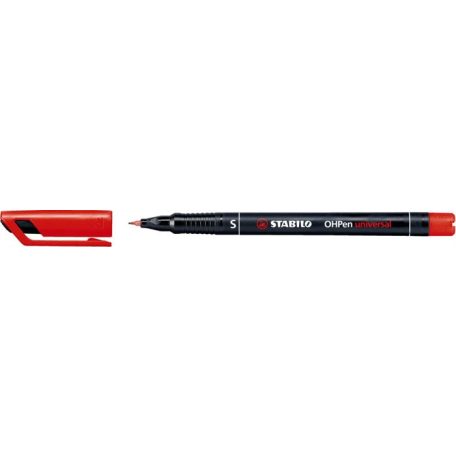 STABILO Alkoholos marker, 0,4 mm, STABILO "OHPen S", piros